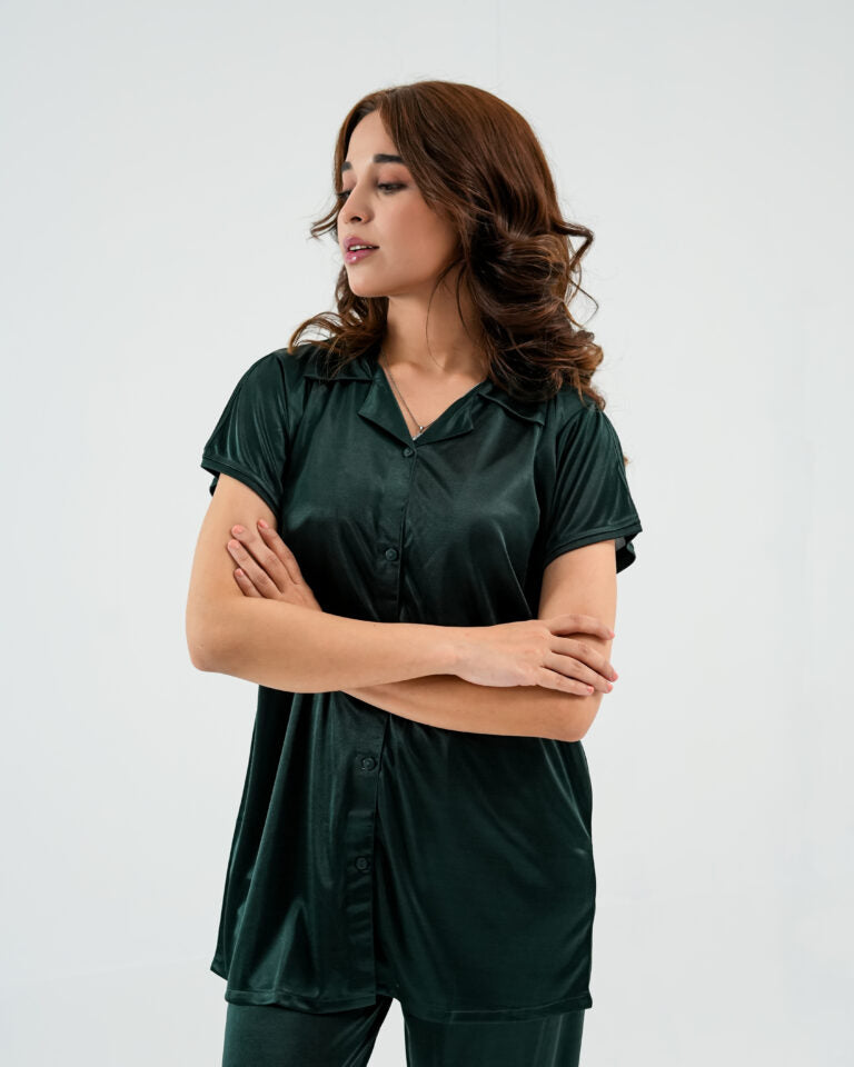 ComfySilk PJ- 2 Pc Set – Midnight Green
