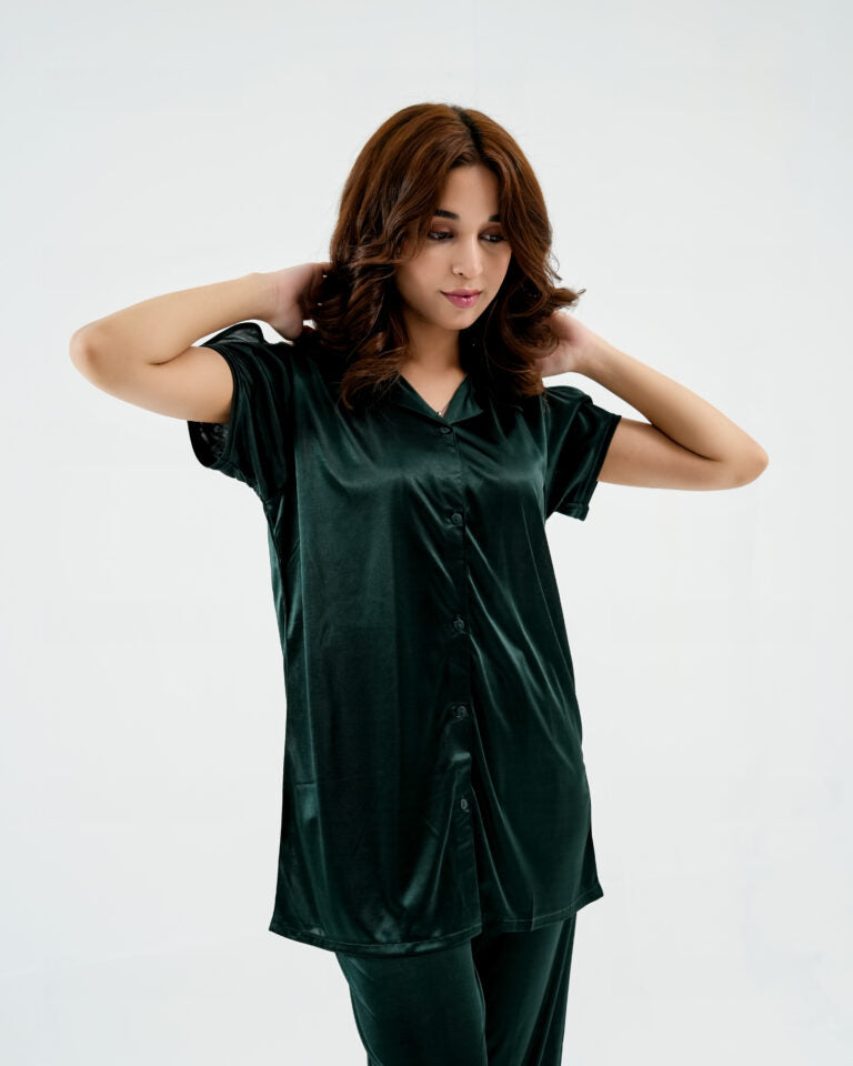 ComfySilk PJ- 2 Pc Set – Midnight Green