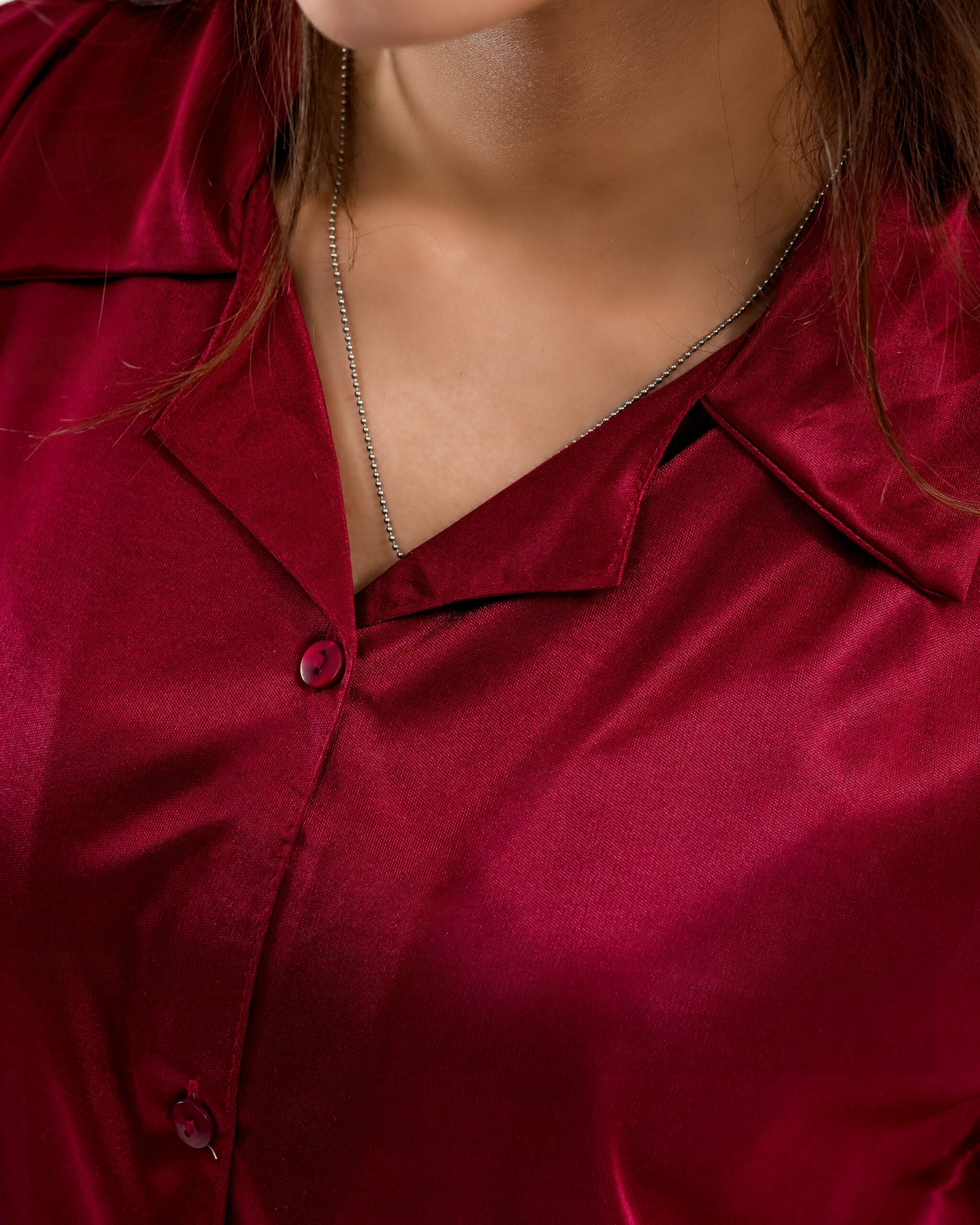 ComfySilk PJ- 2 Pc Set – Wine Red